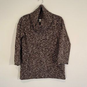 J. Crew brown and white marled cowl neck sweater